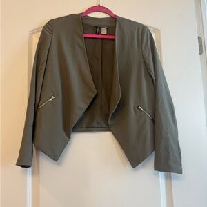 H&M Olive Open-Style Women's Blazer Jacket